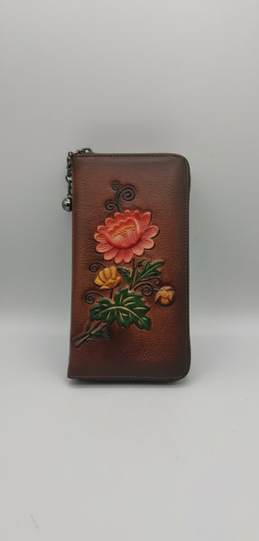 portafogli donna esclusivo in pelle Mahena collection MODELLO FLOWERS