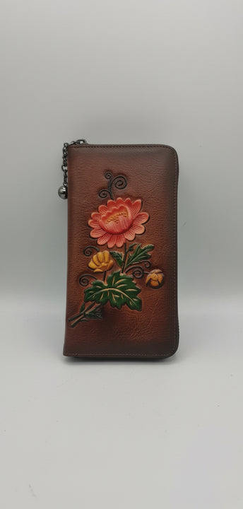 portafogli donna esclusivo in pelle Mahena collection MODELLO FLOWERS