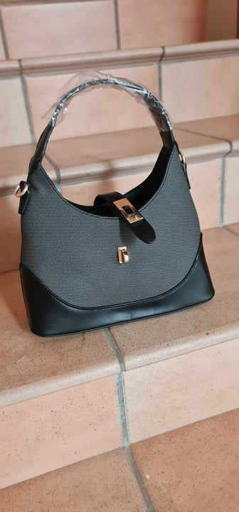 Small Patricia Shoulder and Crossbody Bag in Canvas and Faux Leather