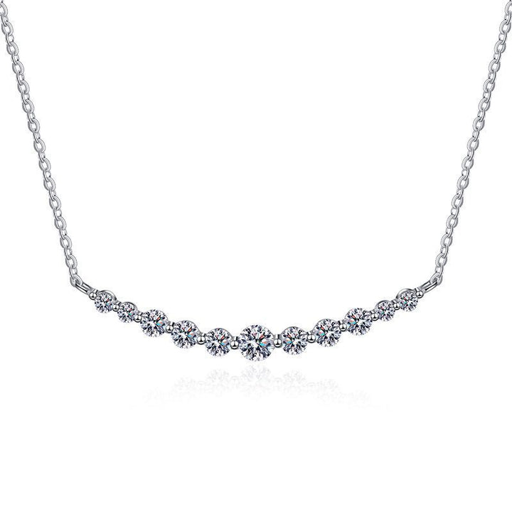 Collana in argento sterling S925 con moissanite, leggera, di lusso, di alta qualità, 1.1 carati, colore D