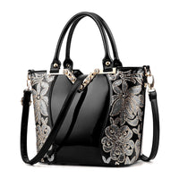 Sac bandoulière Matilde Lounge noir brodé en PU brillant