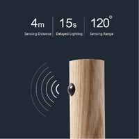 Wireless Night Light 2 PCS USB LED with PIR Motion Sensor, Magnetic Wood