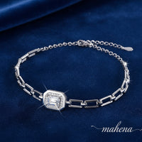 Bracciale geometrico in argento sterling S925 con moissanite CONSEGNA 2/3 giorni