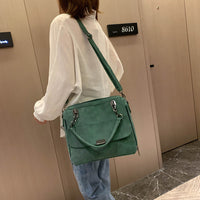 Women's matte shoulder bag, large capacity, in faux leather Boston model (GREY ONLY)