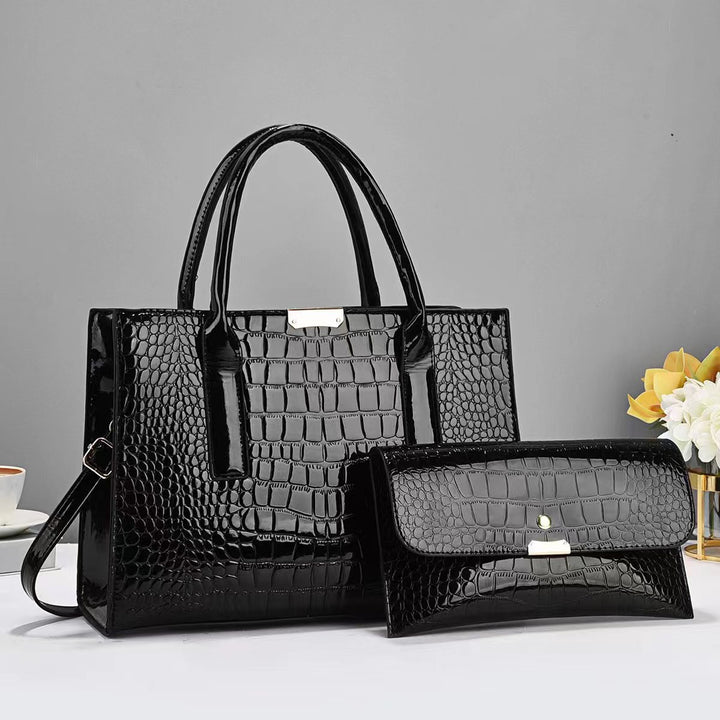SAC COMBINÉ POUR FEMME STYLE CROCODILE, MODÈLE SANDRA, VERSION ÉCONOMIQUE