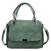 Women's matte shoulder bag, large capacity, in faux leather Boston model (GREY ONLY)