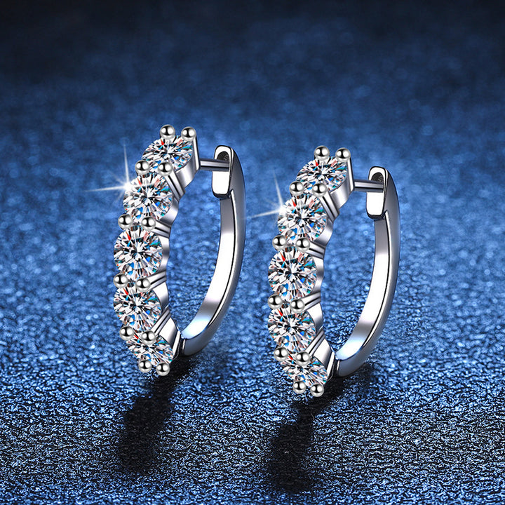 Orecchini da donna in argento sterling con diamante singolo e moissanite 3KARATI 4 MM