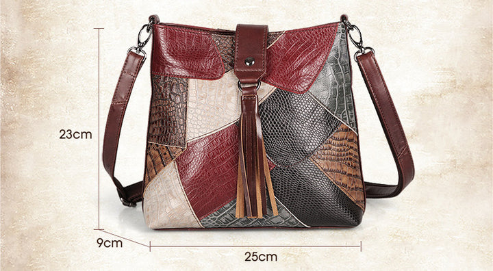Borsa a tracolla in pelle con frange modello Meti Offerta Lancio