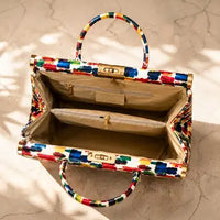 MAHENA "Brush" - Borsa a Mano in Pelle Italiana Effetto Dipinto