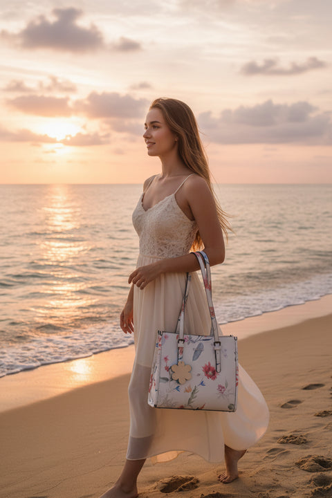 AISHA – Premium Vegan Leather Floral Handbag