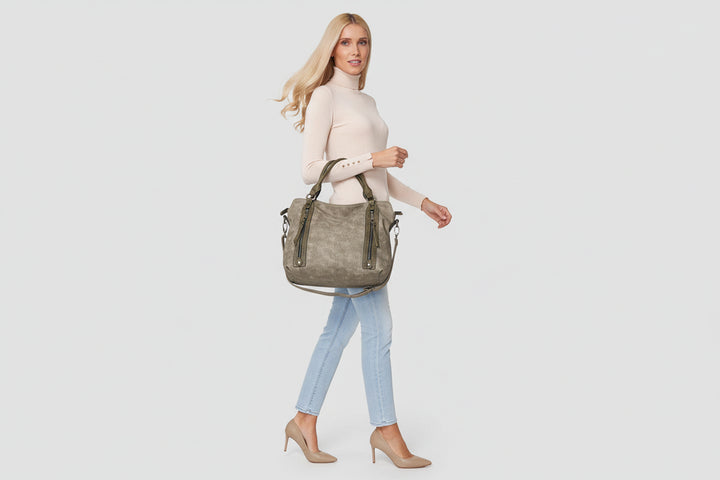 Women's vintage eco-leather handbag ARMY model