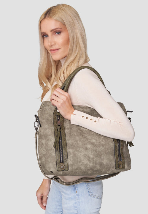 Women's vintage eco-leather handbag ARMY model