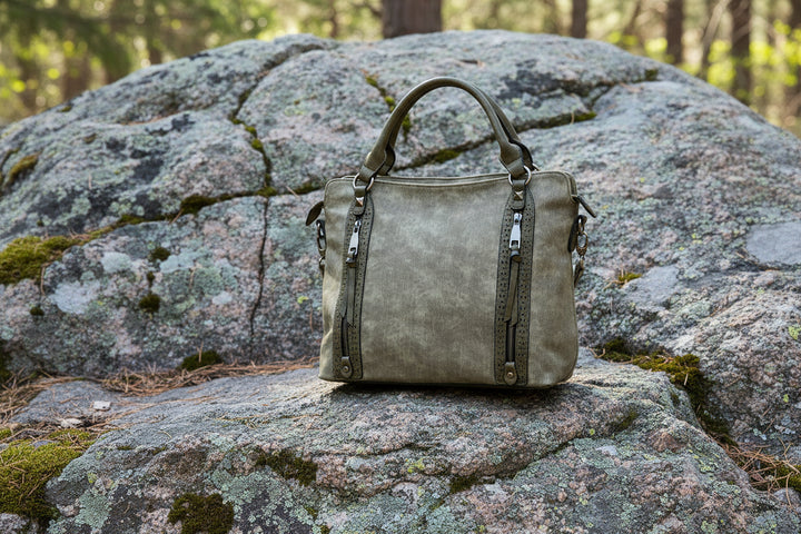 Women's vintage eco-leather handbag ARMY model