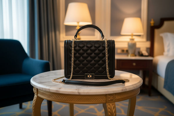 CATERINA shoulder bag with quilted pattern and chain shoulder strap