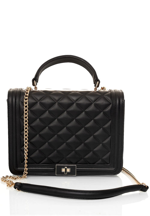 CATERINA shoulder bag with quilted pattern and chain shoulder strap