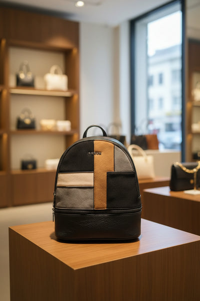 CLEO – Casual Urban Backpack with Suede Inserts 2 COMPARTMENTS