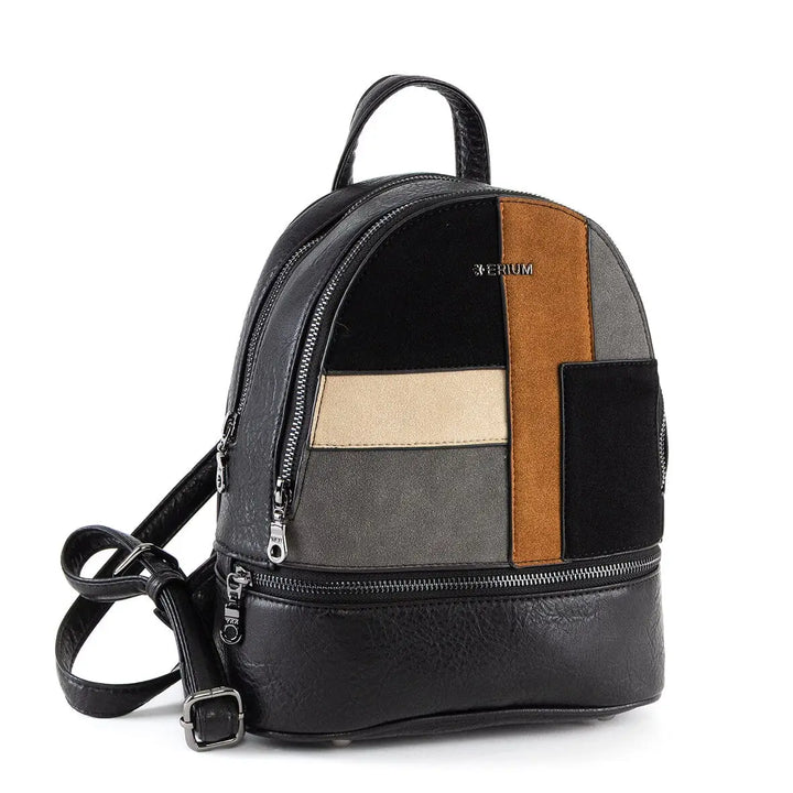 CLEO – Casual Urban Backpack with Suede Inserts 2 COMPARTMENTS