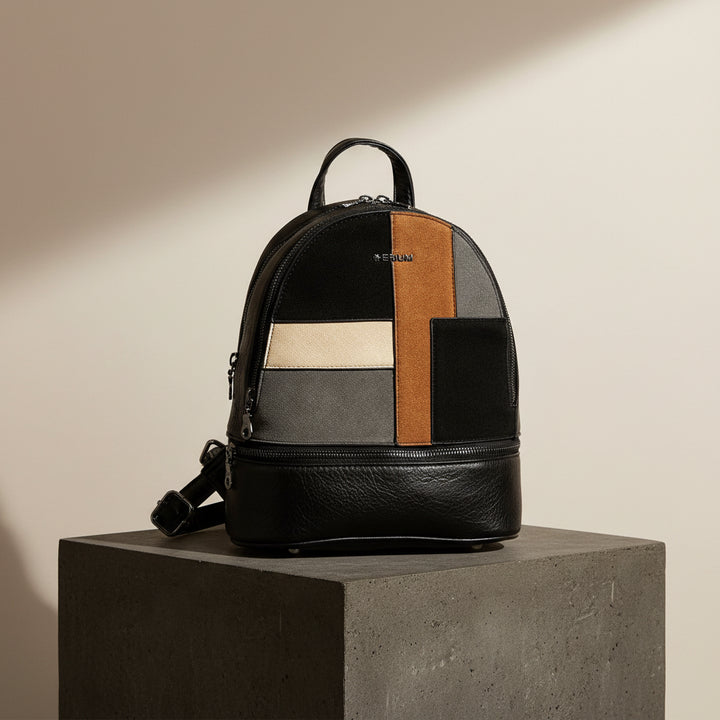 CLEO – Casual Urban Backpack with Suede Inserts 2 COMPARTMENTS