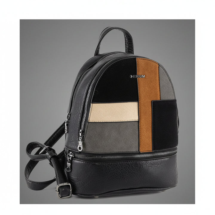 CLEO – Casual Urban Backpack with Suede Inserts 2 COMPARTMENTS