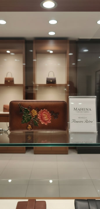 portafogli donna esclusivo in pelle Mahena collection MODELLO FLOWERS