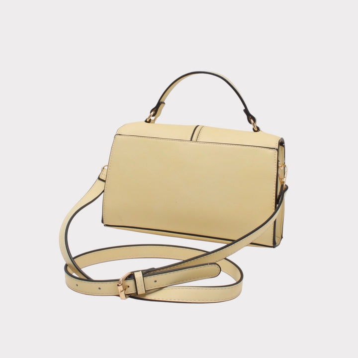 Bi-material shoulder bag with snap closure HAPPY PAGLIA MODEL
