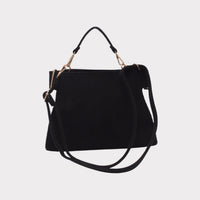Shoulder bag with handle, zip closure and ribbed effect. LOVELACE MODEL BLACK OR BURGUNDY
