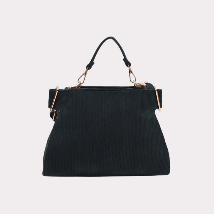 Shoulder bag with handle, zip closure and ribbed effect. LOVELACE MODEL BLACK OR BURGUNDY