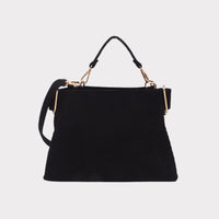 Shoulder bag with handle, zip closure and ribbed effect. LOVELACE MODEL BLACK OR BURGUNDY