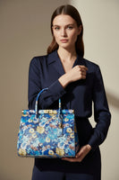 SOFIA – Floral Handbag in Genuine Artisan Leather (Made in Italy)