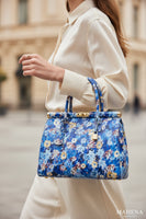 SOFIA – Floral Handbag in Genuine Artisan Leather (Made in Italy)