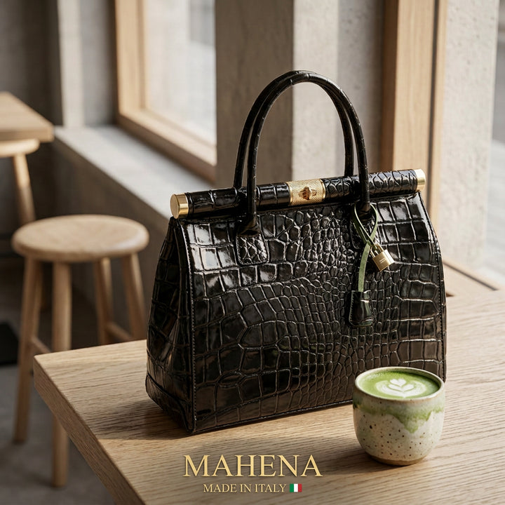Mahena Grace – Borsa a Mano in Vera Pelle Stampa Cocco Made in Italy