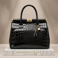 Mahena Grace – Borsa a Mano in Vera Pelle Stampa Cocco Made in Italy