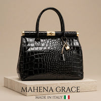 Mahena Grace – Borsa a Mano in Vera Pelle Stampa Cocco Made in Italy