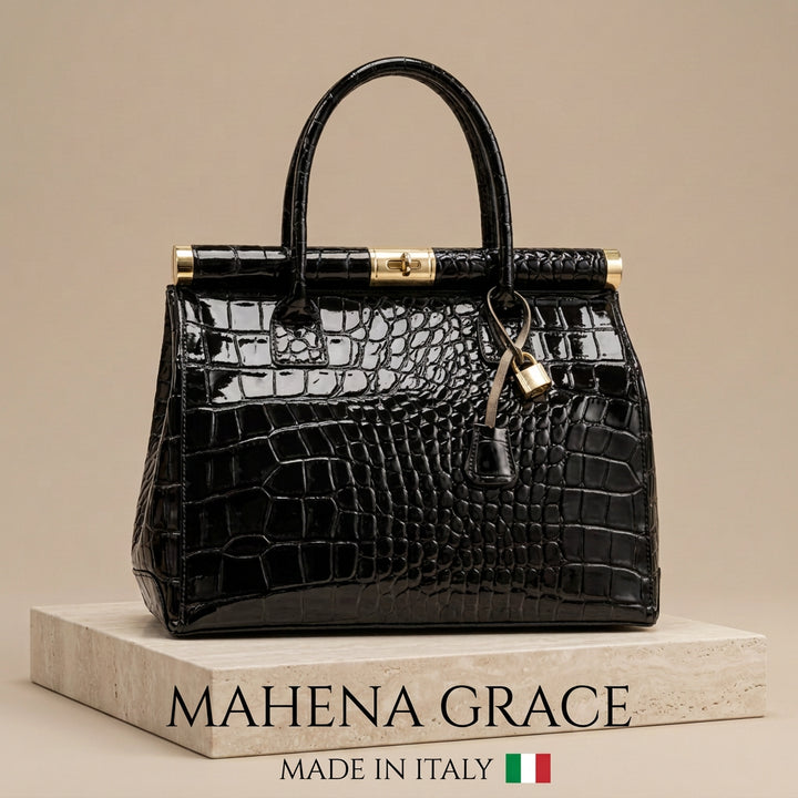 Mahena Grace – Borsa a Mano in Vera Pelle Stampa Cocco Made in Italy