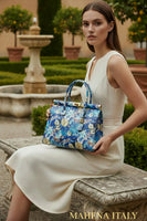 SOFIA – Floral Handbag in Genuine Artisan Leather (Made in Italy)