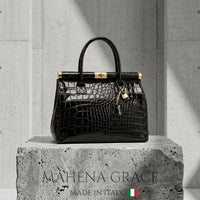 Mahena Grace – Borsa a Mano in Vera Pelle Stampa Cocco Made in Italy