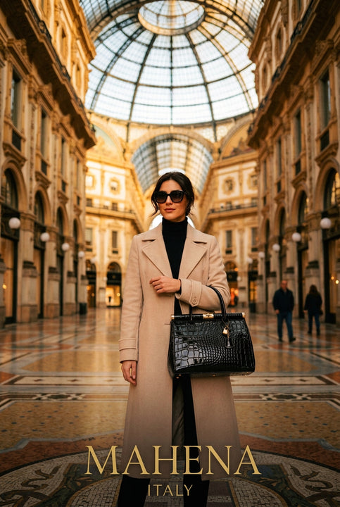 Mahena Grace – Borsa a Mano in Vera Pelle Stampa Cocco Made in Italy