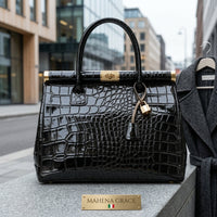 Mahena Grace – Borsa a Mano in Vera Pelle Stampa Cocco Made in Italy