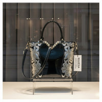 Sac bandoulière Matilde Lounge noir brodé en PU brillant