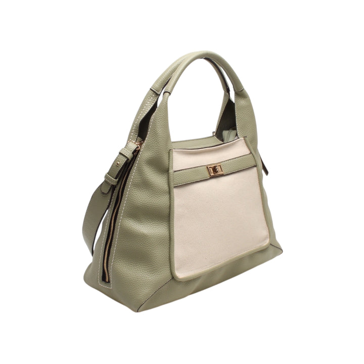 Mahena NORA shopper bag with shoulder and crossbody strap, with decorative closure