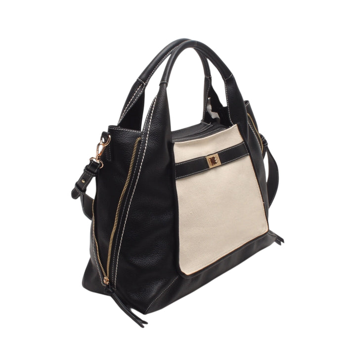 Mahena NORA shopper bag with shoulder and crossbody strap, with decorative closure