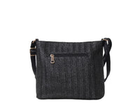 Penny striped raffia shoulder bag