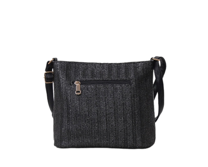 Penny striped raffia shoulder bag