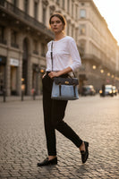 RUSTY MODEL Bimetallic Denim Removable Shoulder Bag