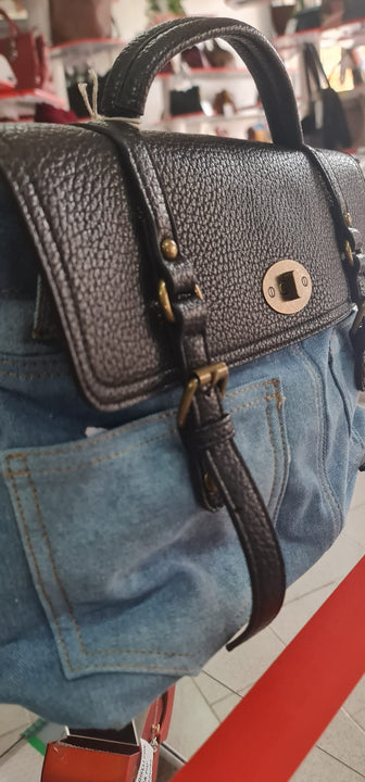 RUSTY MODEL Bimetallic Denim Removable Shoulder Bag