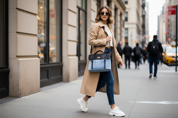 RUSTY MODEL Bimetallic Denim Removable Shoulder Bag
