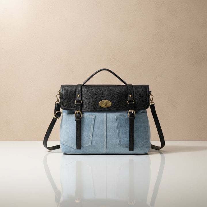 RUSTY MODEL Bimetallic Denim Removable Shoulder Bag