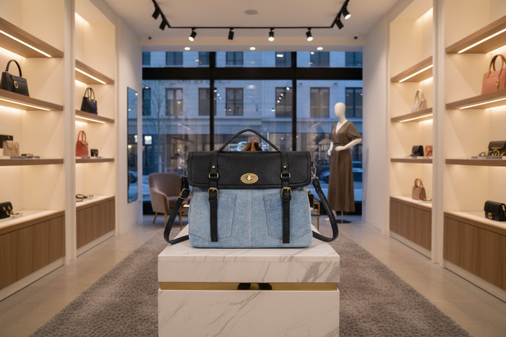 RUSTY MODEL Bimetallic Denim Removable Shoulder Bag