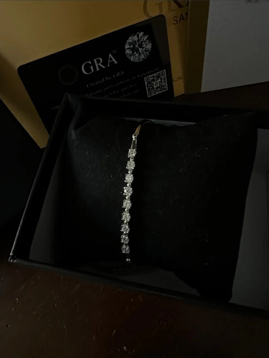 Bracciale da donna in argento sterling S925 con moissanite