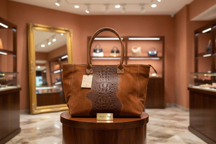 Borsa Lola Pelle Made in Italy effetto scamosciato Bellissima